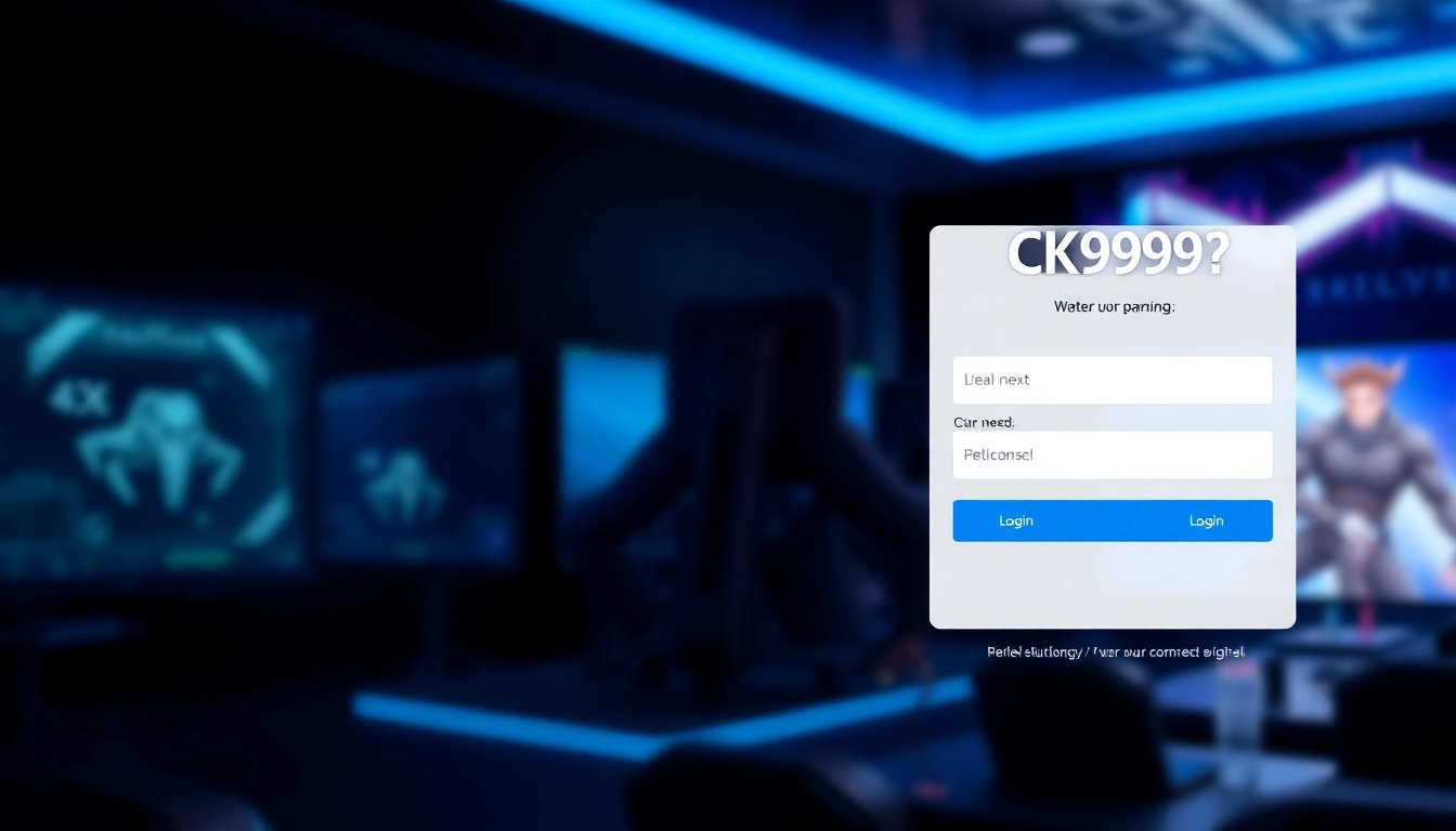 CK999 login screen demonstrating quick access to online gaming with secure sign-in visuals, user-friendly interface, and vibrant colors for engagement