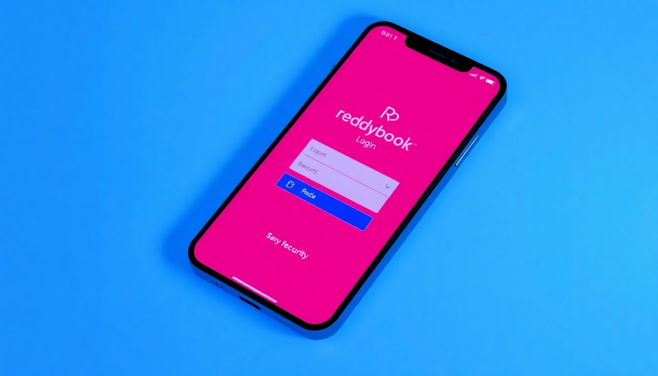 Reddybook Login screen displayed on smartphone, highlighting quick access and secure betting options for users.
