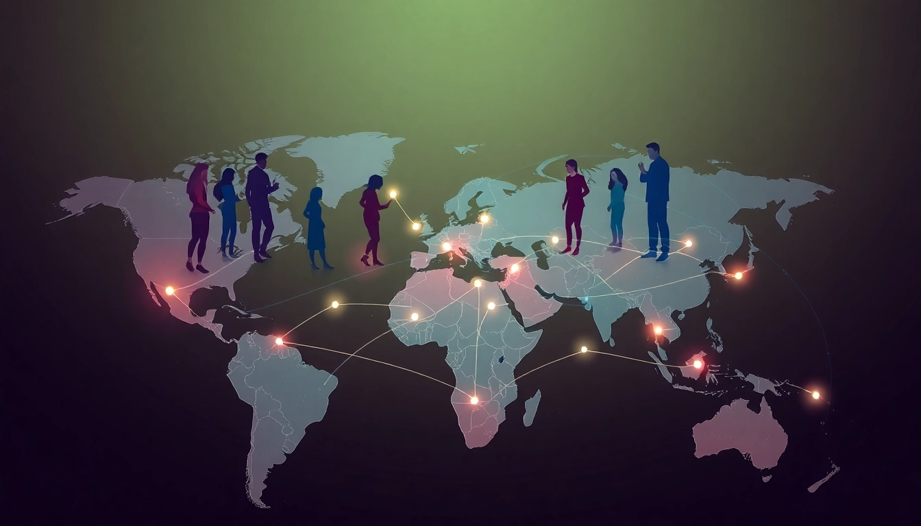 Professional team analyzing global alliances in a dynamic scene representing the concept of