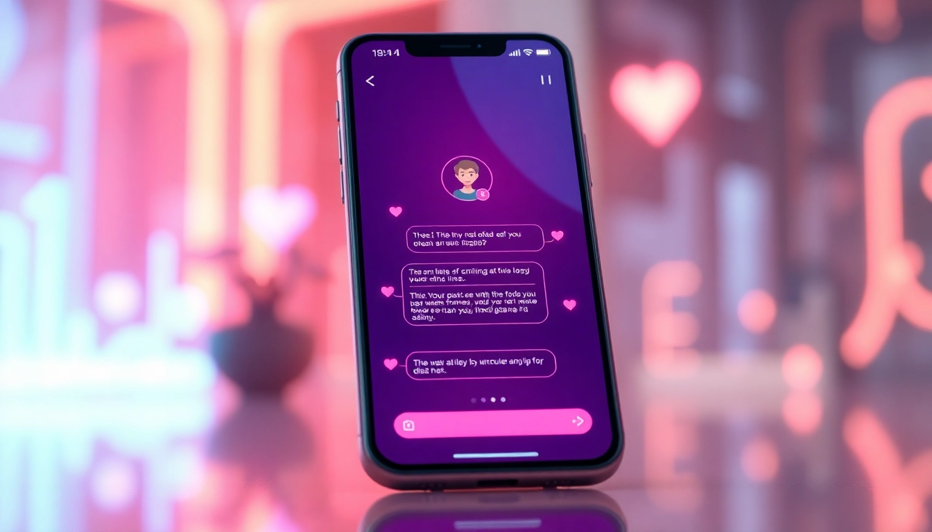 Close-up of a smartphone screen displaying a customizable AI chatbot with a warm, inviting interface in a modern setting.