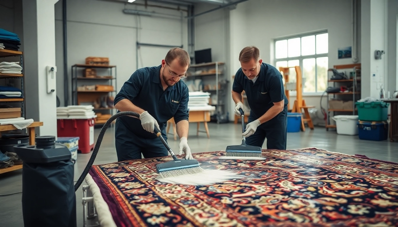 Expert team performing Lavaggio tappeto Milano with advanced equipment in a clean, professional