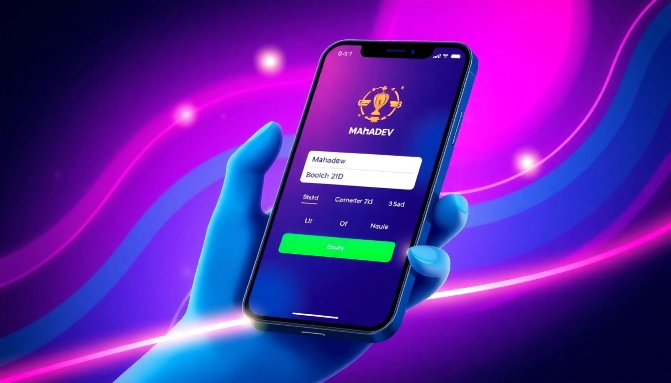 Online betting platform with Mahadev book id login process on mobile device, highlighting