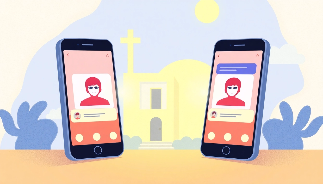 Blindchat platform facilitating anonymous conversations with vibrant Greek cityscape background